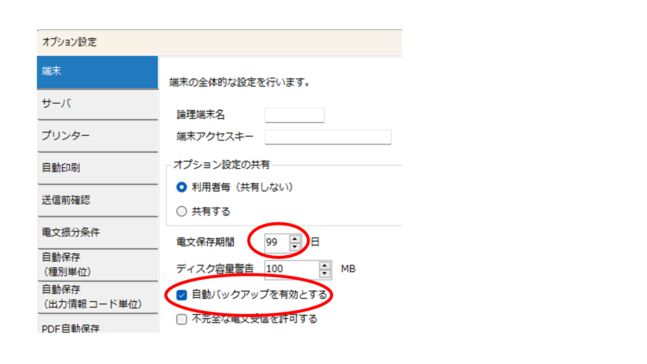 オプション設定